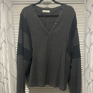 We The Free Charcoal and Black Knit Top size medium